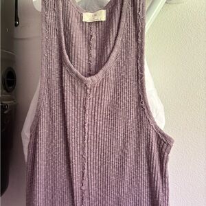 Anthropologie Ribbed Purple Tank Top Dress